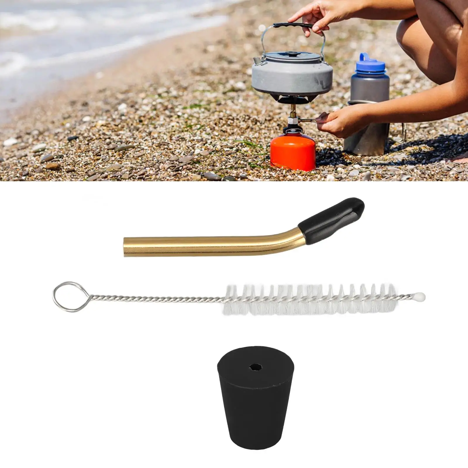 Food Grade Coffee Kettle with Extended Spout & Cleaning Brush - Ideal for hiking & Outdoor Use image 4