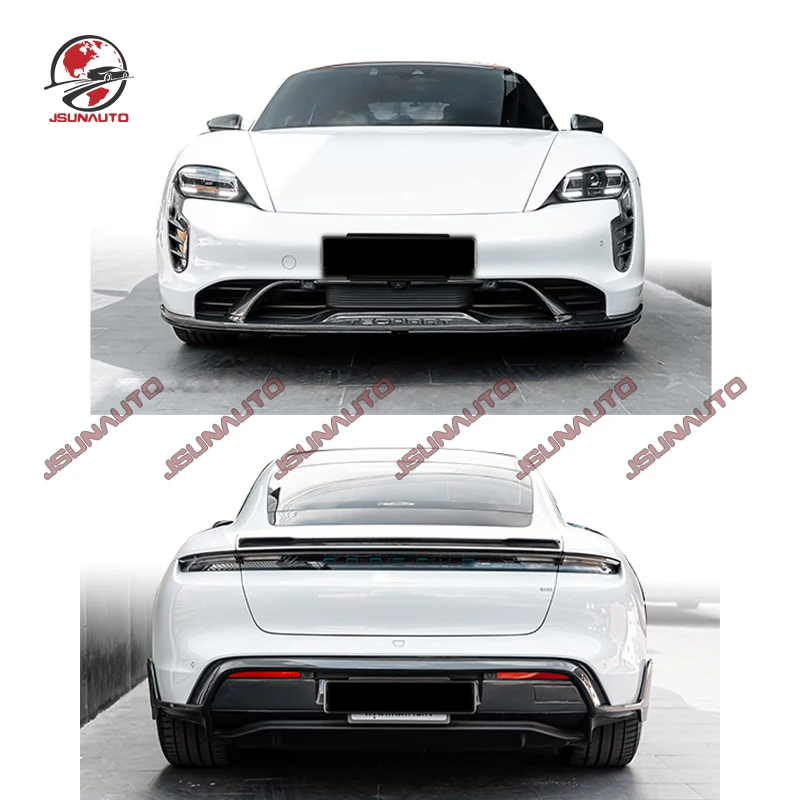 For Porsche Taycan 19-23 Front Diffuser Side Skirts RZ Style Bodykit Rear Spoiler For Taycan Auto Accessory Trims