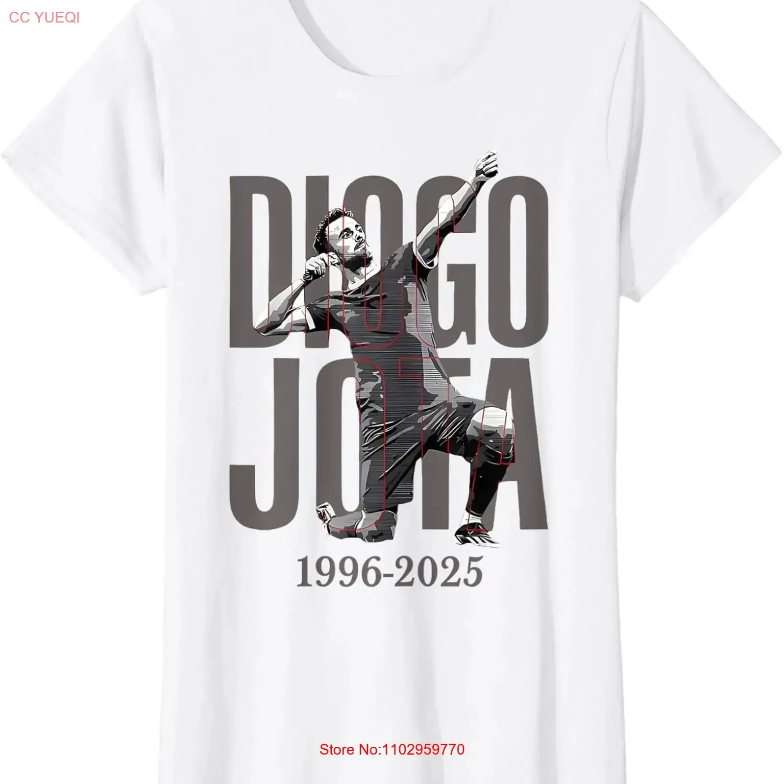 Camiseta de cuello redondo para mujer Jota Diogo A Legacy That Lives On 1996 2025, estilo vintage, lavada, unisex, ropa de diseñador, streetwear