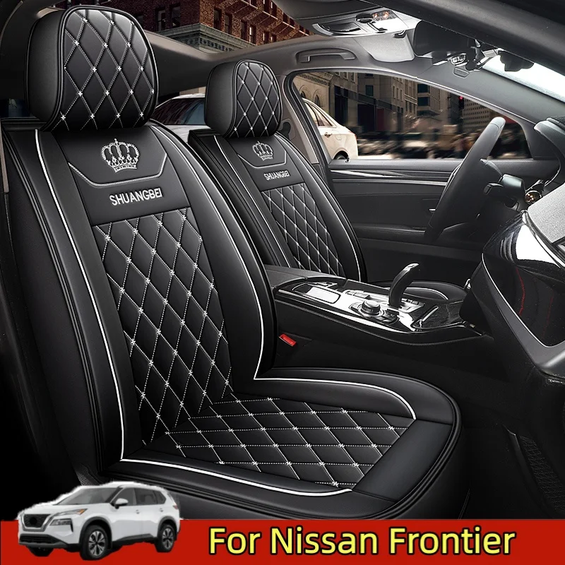 

For Nissan Frontier Car seat cover waterproof wear-resistant faux leather comfortable crown embroidered full wrap seat cover