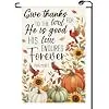 Fall Pumpkin Give Thanks to The Lord Garden Flag 12x18 Inch Vertical Double Sided Autumn Thanksgiving Cardinal Small Flags F cci