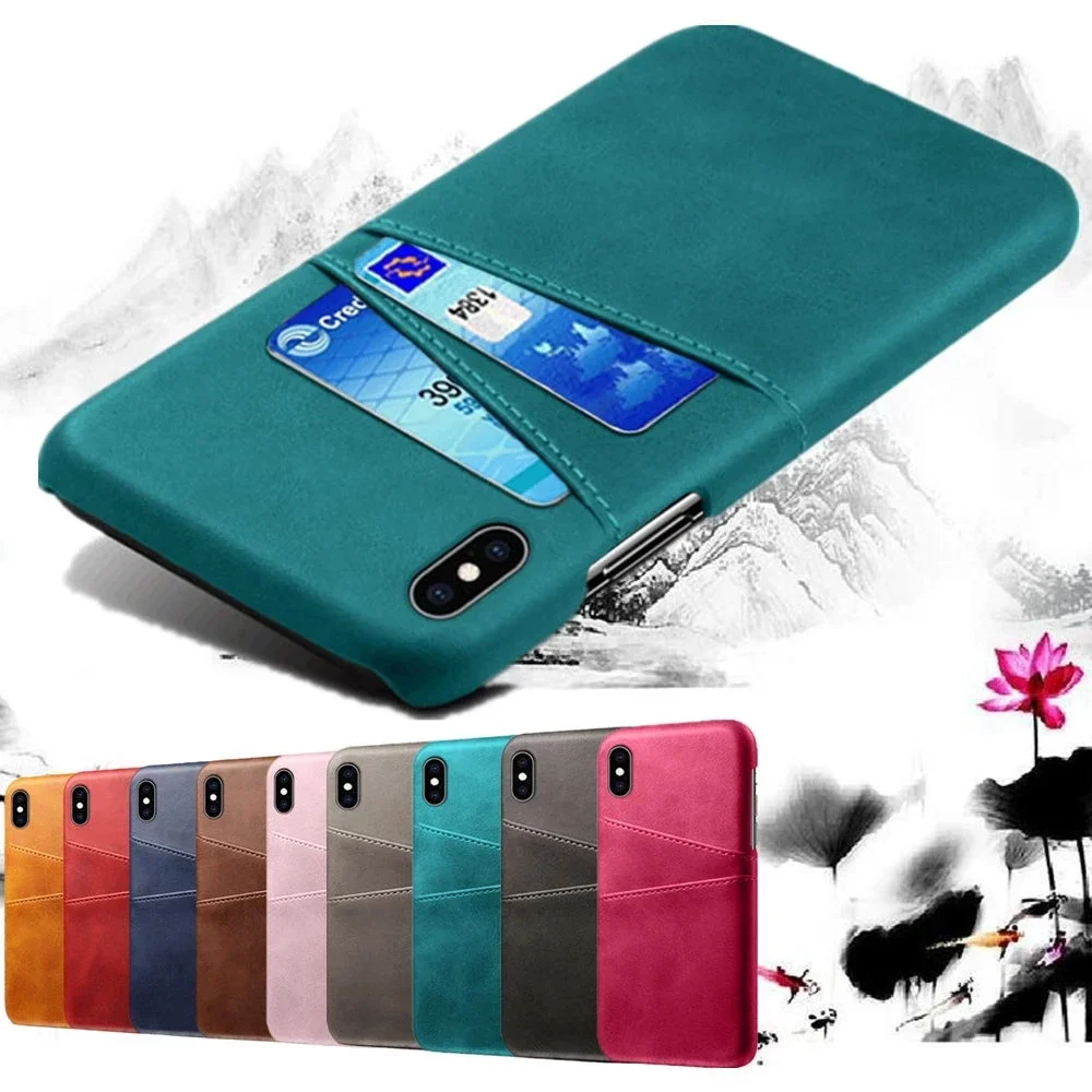 Leather Card Holder Case For iPhone 16 Pro MAX 15 14 13 12 11 XR XS X PU Leather Cover For iPhone 16 15 14 13 12 11 SE 2020 2022