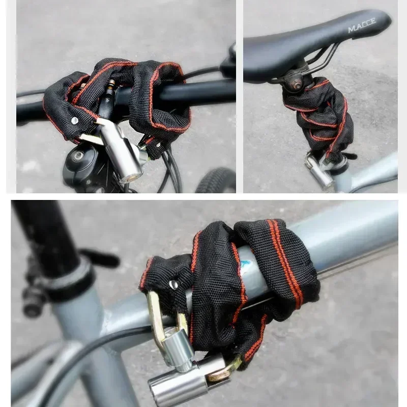 Bicycle Lock Extra Long Thickened Anti-Theft Chain Lock Bicycles Electric Vehicles Password Protection Mountain Bike Lock