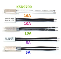 10 Pcs KSD9700 5A/10A/16A 250V Normal Close Normal Open 0-250C Ceramics Metal Thermostat Temperature Switch