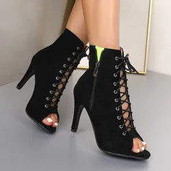 2023 New Fashion Peep Toe Boot tacchi a spillo Jazz Dance Latin Dancing Street Sexy stivaletti con tacchi a spillo Plus Size