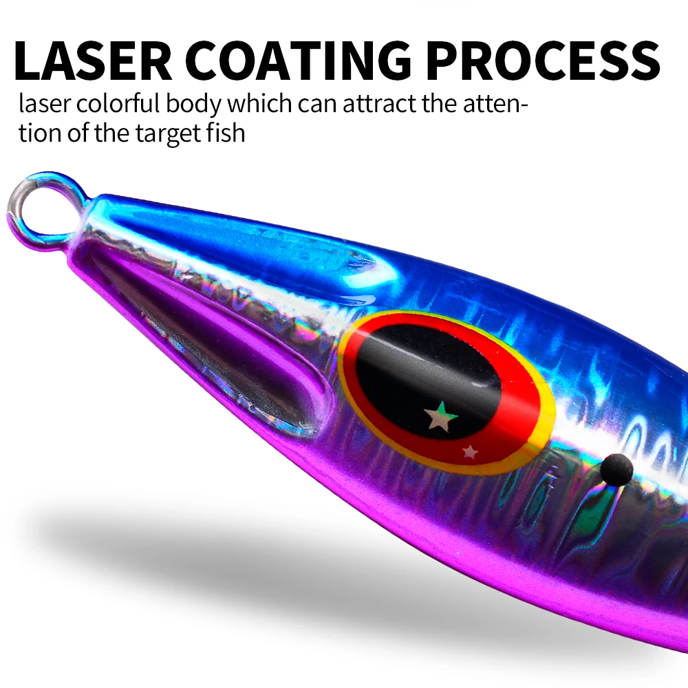 PROBEROS 1pc Glowing Metal Jig Fishing Lure,Bionic Sea Bait with Realistic Action, Durable Slow Pitch Jig for Nighttime Catches