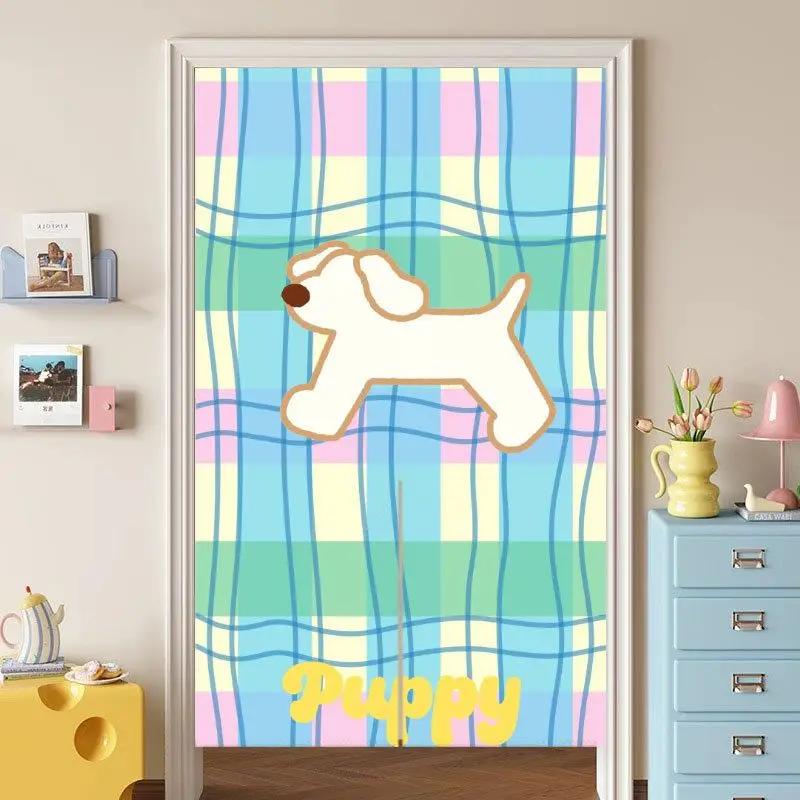 VIKAMA Cute Fish Tank Style Japanese Half Door Curtain, Privacy Divider for Teen Girl Bedroom, Kawaii Wall Decoration