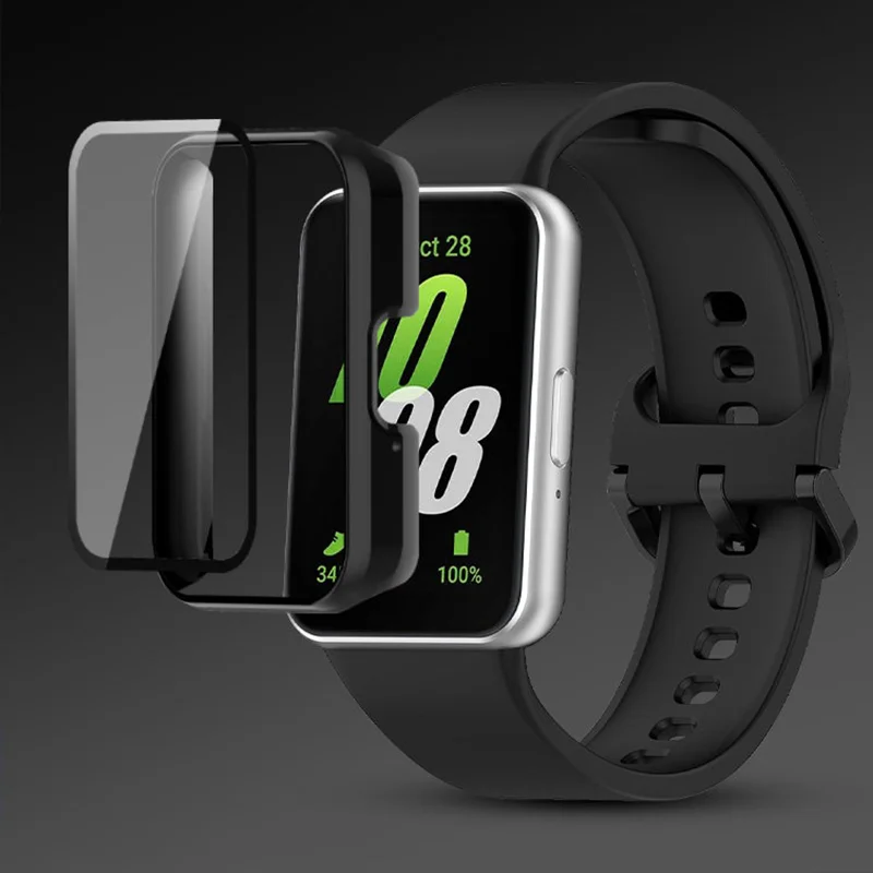 PC-Gehäuse für Samsung Galaxy Fit 3 Smartwatch, Glas, vollständige Abdeckung, harter Stoßfänger, schützender Displayschutz, Galaxy Fit 3-Zubehör