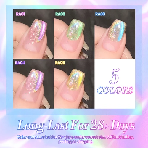 Imagen 2 del producto BORN PRETTY 10ml Rainbow Auroras Cat Esmalte de uñas en gel magnético Gel de uñas holográfico para diseño de manicura Varnis semipermanente