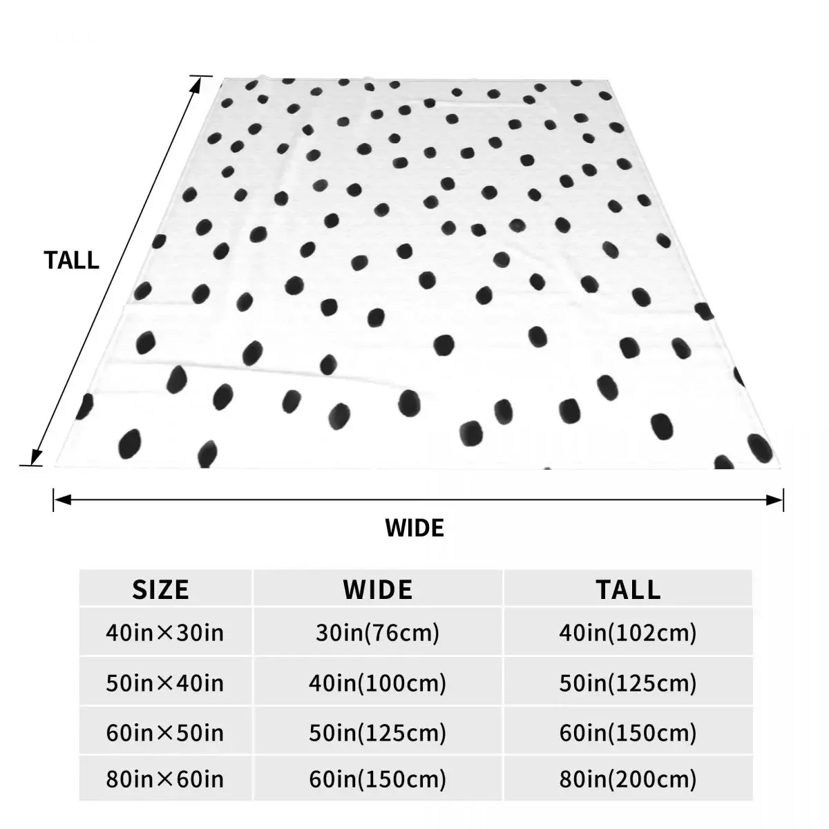 Dalmatian Polka Dot Spots Pattern (Blackwhite) Blankets Soft Warm Flannel Throw Blanket Plush for Bed Living room Home Couch