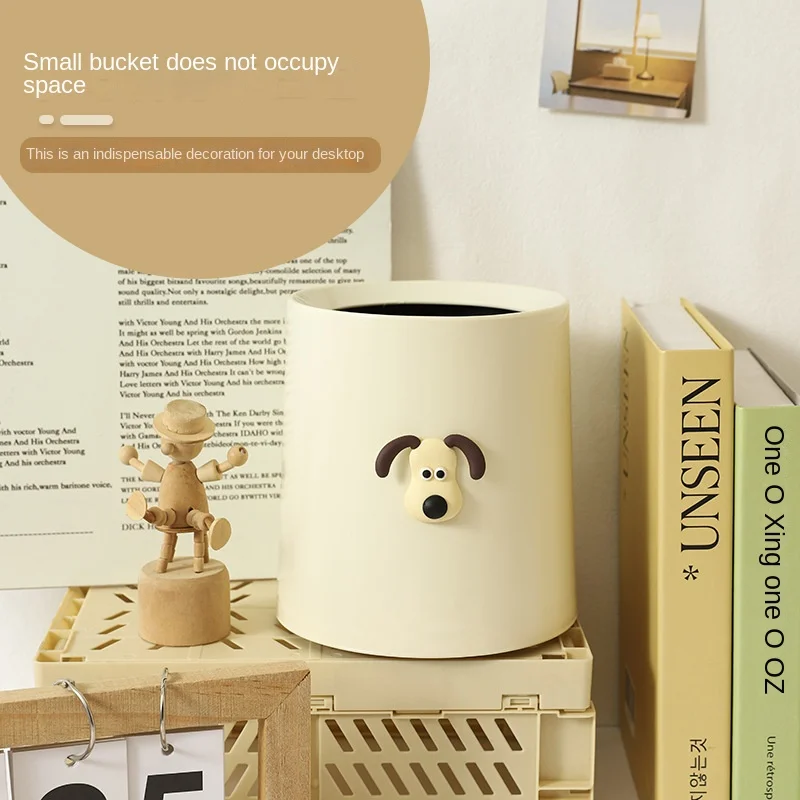 Mini Trash Bin Desktop Bin Small Trash Can Tube with Cover Bedroom Trash Can Garbage Can Clean Workspace Storage Home Box Desk