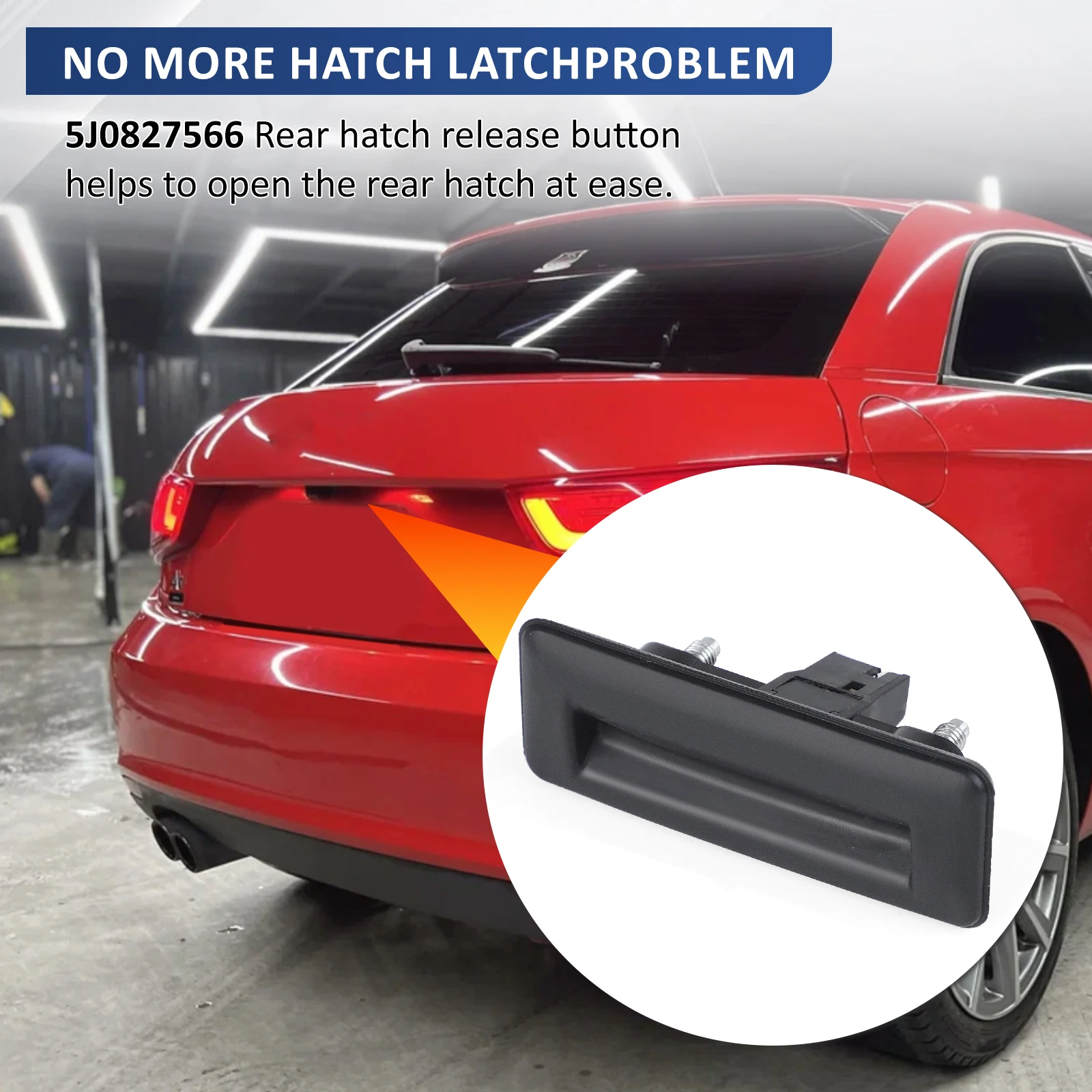 Poignée de verrouillage du couvercle du coffre arrière de voiture, interrupteur de hayon pour Audi A1 VW Golf V Skoda Superb Fabia Roomster Yeti 5J0827566E,5J0827566