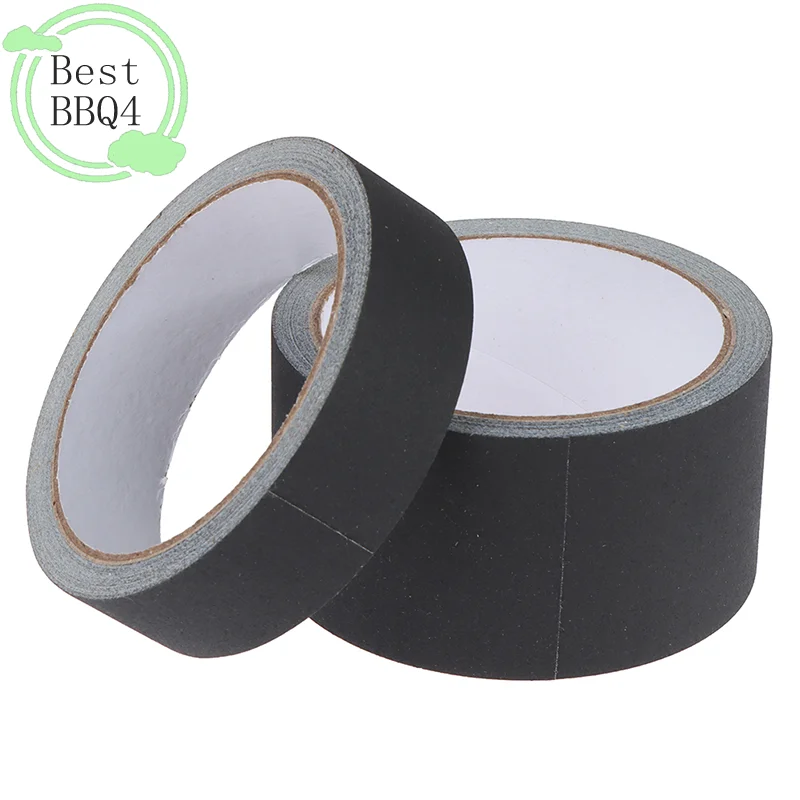 (BBQ4)Black Gaffer Tape No Residue Non-Reflective Easy Tear Book Repair Tape Matte Black Gaffer Tape Photographic Tape