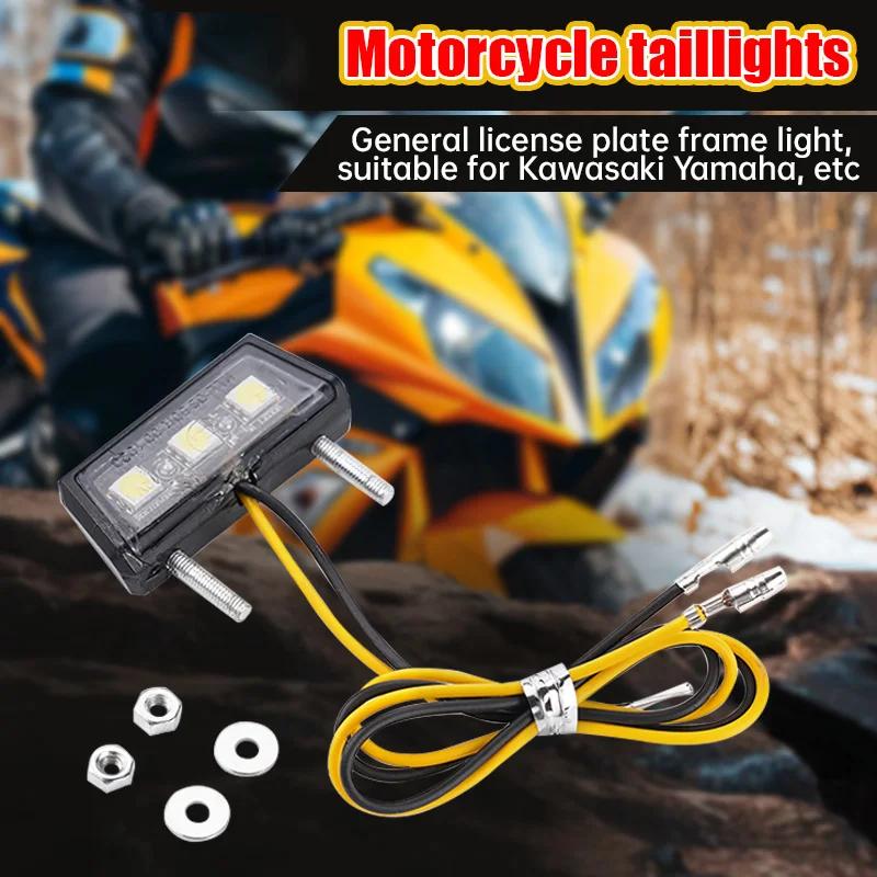 

1/2pcs Universal Rear Light License Plate Light Tail Light For Kawasaki Yamaha License Plate taillight Motorcycle Modification