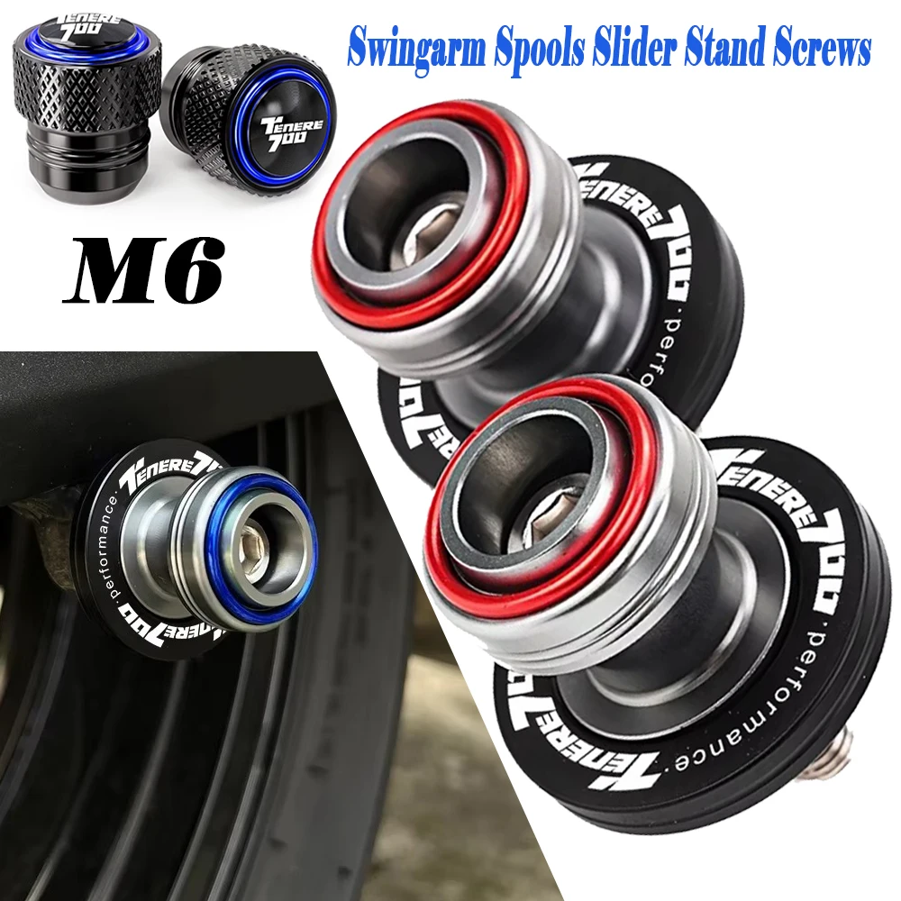 For YAMAHA Tenere700 XTZ700 T7 rally 2019-2024 2025 M6 CNC Motorcycle Swingarm Spools Slider Stand Screws Tenere 700 Accessories