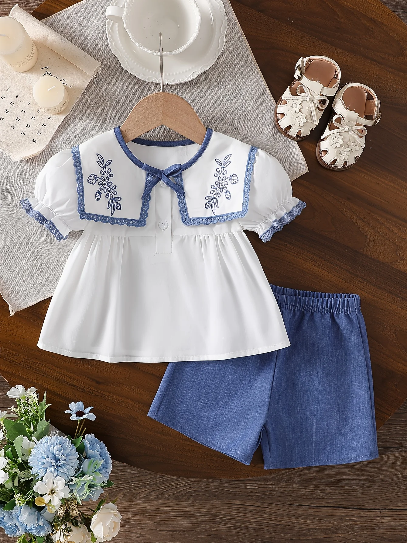 

Летний элегантный комплект с этнической вышивкой для девочки: наряд для Ид и Рамадана, одежда для особых случаев, подарок на День святого Валентина и День рождения