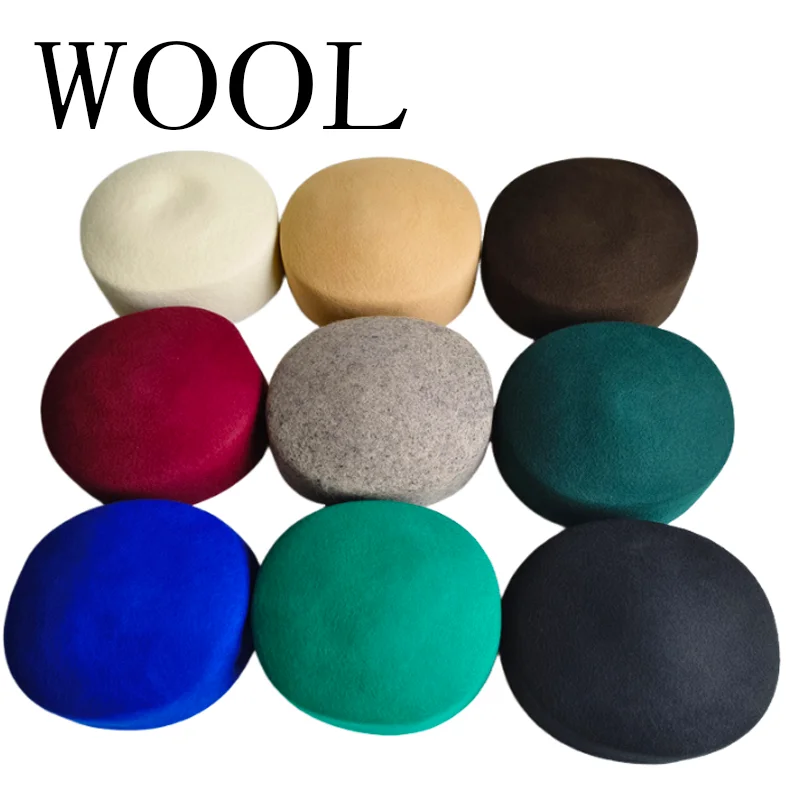 Classic Ladies Winter Black White Wool With Lining Beret Hat Warmer Cap Women Fedora Hat Fascinator Wedding Dinner Nice Felt Hat