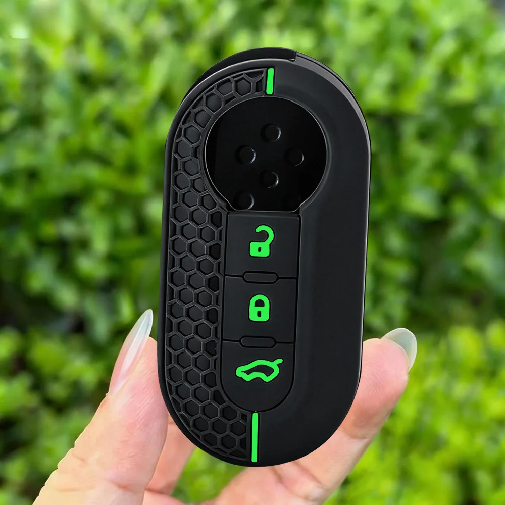 Silicone  Car Remote Key Case Cover Shell Holder For Fiat Abarth 500 595 124 Spider Ducato Panda Tipo Bravo Accessories