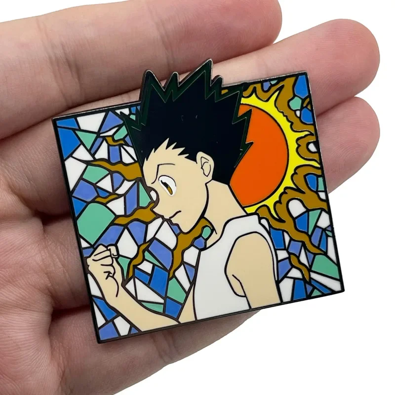 Hunter This Hunter Enamel Brooch Japanese Anime Character Peripheral Exquisite Xiaojie Killua Sun Moon Enamel Badge Holiday Gift