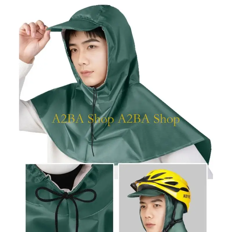 

A2BA Waterproof Protective Hood With Adjustable Drawstring For Full Head Neck Shoulder Coverage In Rain Riding And Work Activity