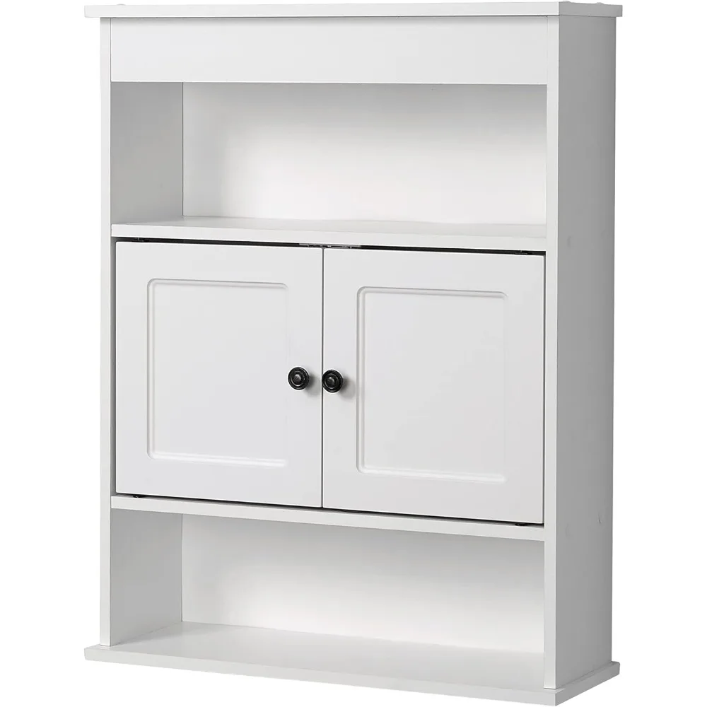 Wall Mounted Wooden Bathroom Storage Cabinet Over Toilet White