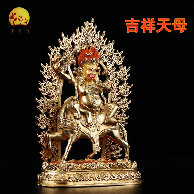 

Lucky Tianmu Buddha statue pure copper full gold-plated Tibetan Buddhism fitting 10-inch Buddhist temple auspicious Tianmu ornam