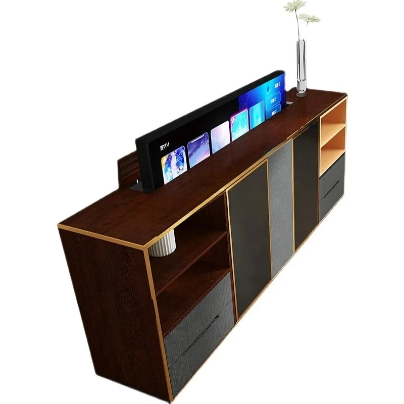 

Multifunctional intelligent automatic lifting TV cabinet, simple art partition cabinet