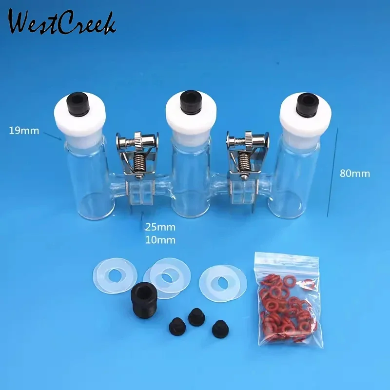 WESTCREEK  H-Type Sealed Electrolytic Cells Interchangeable Membrane Electrolytic Cells Frosted Mouth Sealed Electrolytic Cells