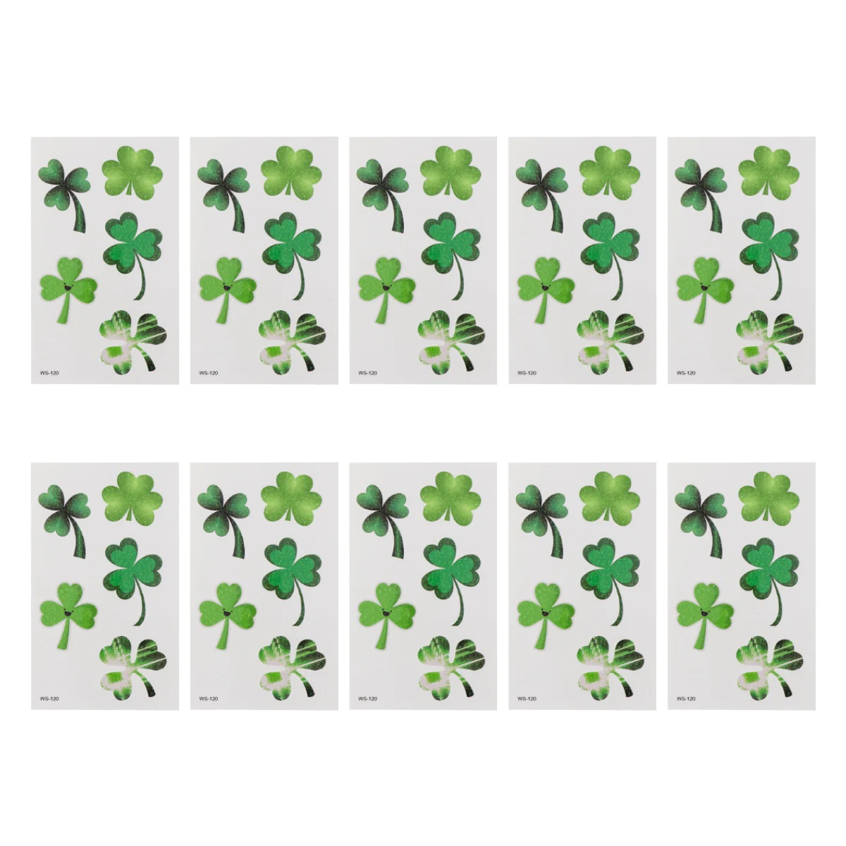 

10 Sheets Child St Patricks Day Cosplay 1050X600X005CM Shamrock Body Stickers Temporary Kids Decals