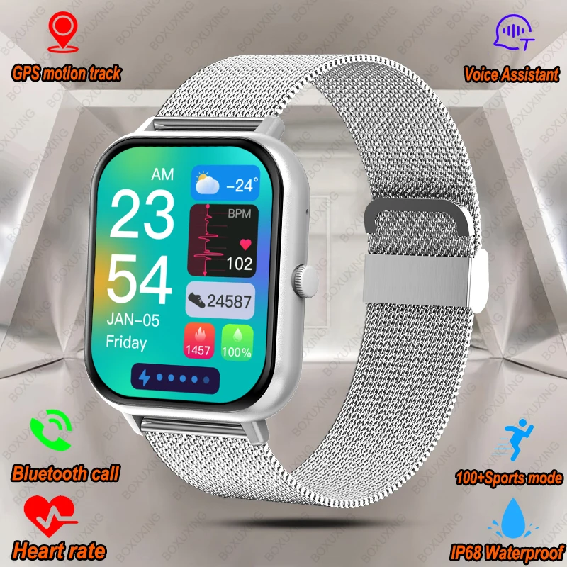 

Новые умные часы для Xiaomi для мужчин и женщин HD AMOLED дисплей сердечного ритма Bluetooth вызов 100 + спортивные GPS трек IP68 водонепроницаемые умные часы