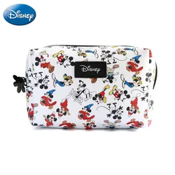 Trousse de maquillage de dessin animé Disney pour femmes, trousse à cosmétiques imprimée Minnie, porte-monnaie pour filles, portefeuille de voyage, trousse à crayons pour enfants