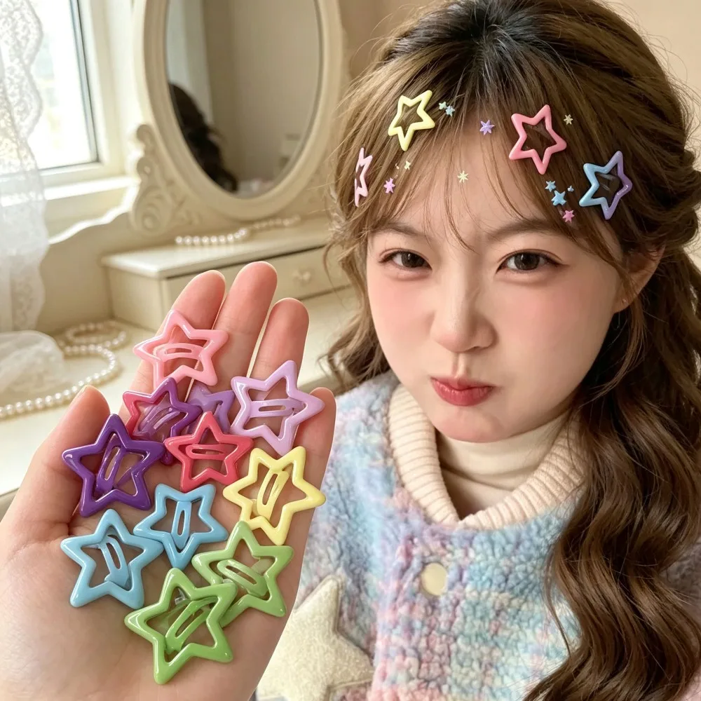 Colorful Kawaii Star Barrettes Y2K Spicy Girls Solid Star BB Hairclips Metal Snap Clip Hair Jewelry Headdress Wholesale Gifts view 2