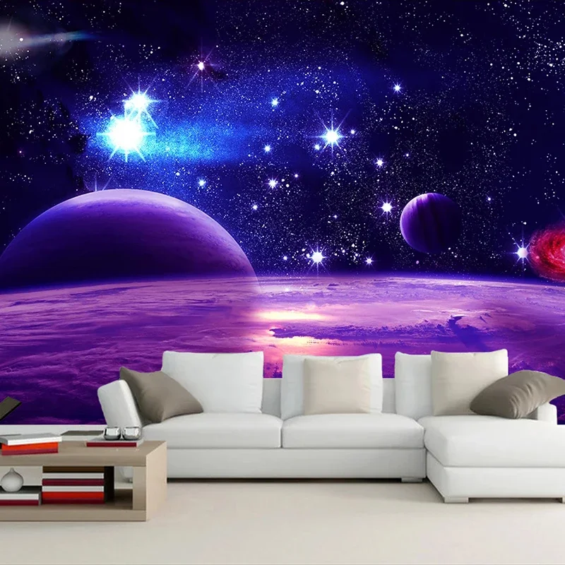 

Custom 3D Mural Wall Paper Universe Starry Sky Background Wall Painting for Living Room Bedroom Wallpaper Wall Decals Waterproof