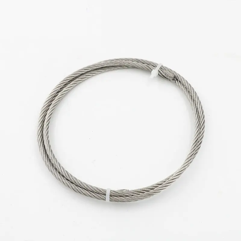 10 Meters Stainless Steel 304 Wire Rope Soft Fishing Lifting Cable 7×7/7X19 Clothesline of 0.8mm 1mm 1.5mm 2mm 3mm 4mm  5mm Dia