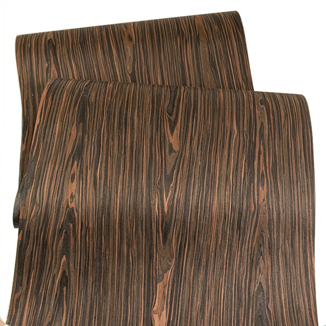 58x250cm Engineered Ebony Crown Wood Veneer For Furniture Cabinet Wall Panel Car Interior Crafts Decoration Design