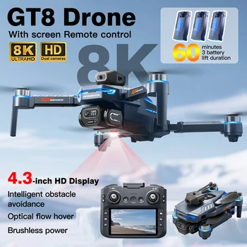 For Genuine GT8 Drone 8K Professional Dual Camera GPS FPV Brushless Motor Optical Flow Hov
