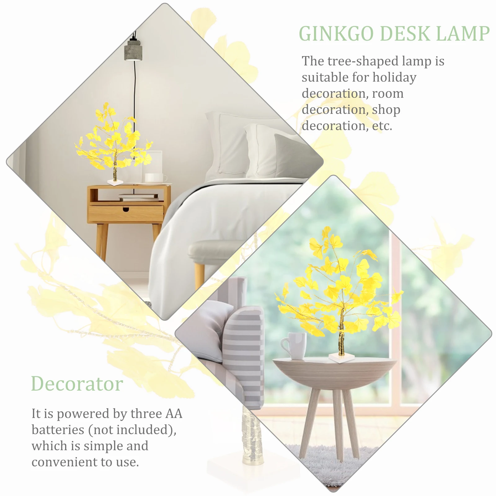 

1pc Shaped Lamp Ginkgo LED Decorative Light for Indoor Night Light Ambient Simulation Christmas Thanksgiving Banquet