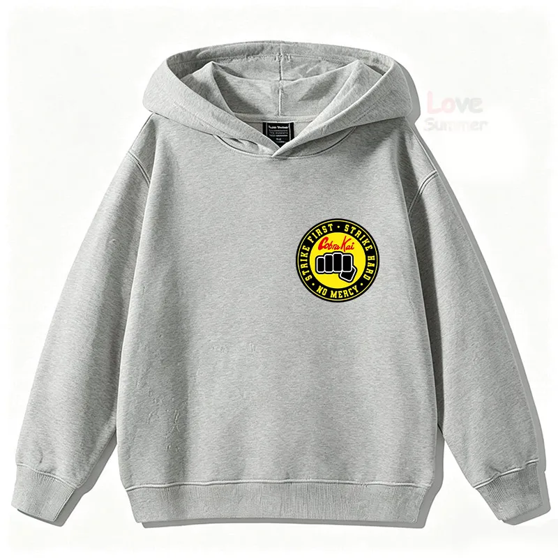 Herbst Cobra Kai Lustige Kinder-Hoodies, Kinder-Sweatshirt, Streetwear für Jungen und Mädchen, Grafik, lässiger Sport-Pullover – Detail 15