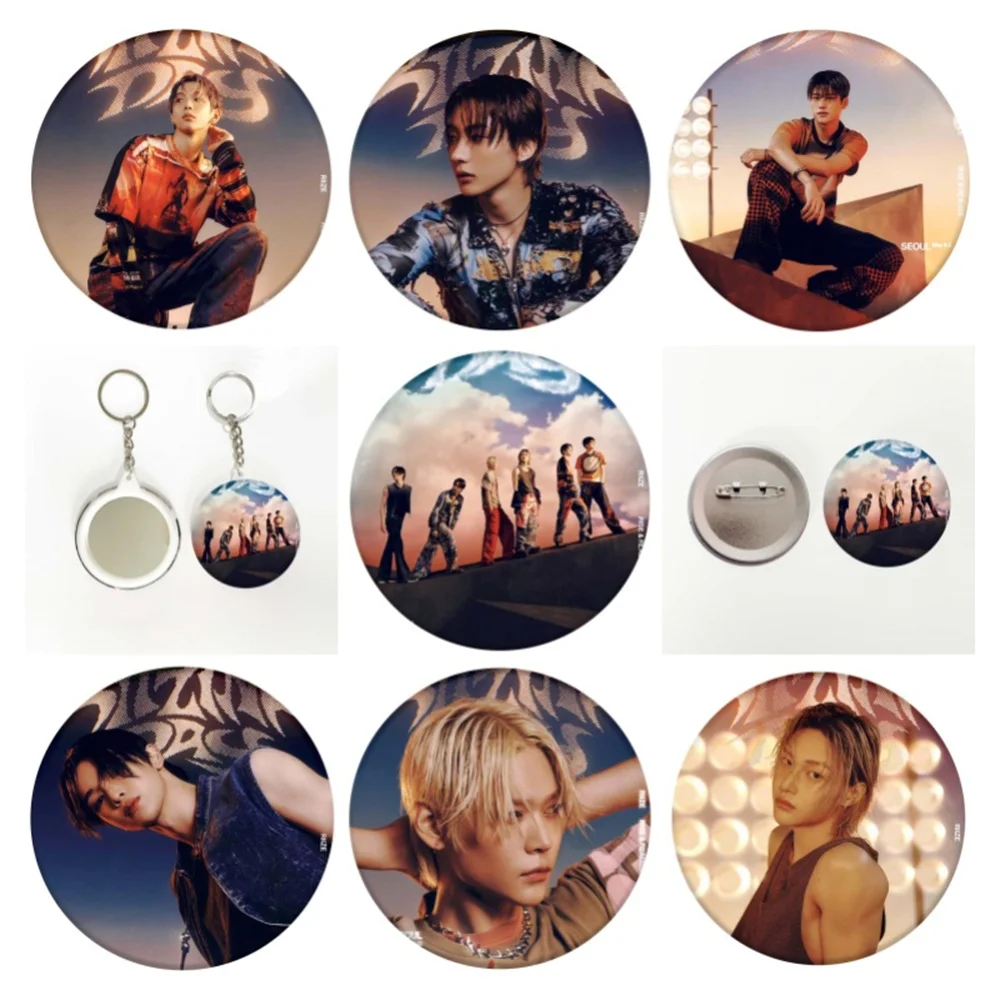 Kpop RIIZE FANCON Preview Photo Badge 6CM Round Tinplate Printing Brooch Mirror Keychain Bag Accessories Key Ring Fans Gift