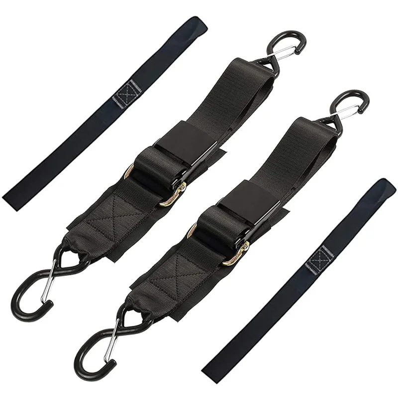

4PC Boat Transom Tie Downs Straps with Quick Release Buckle Universal Trailer Strap Retractable Transom Tie Down