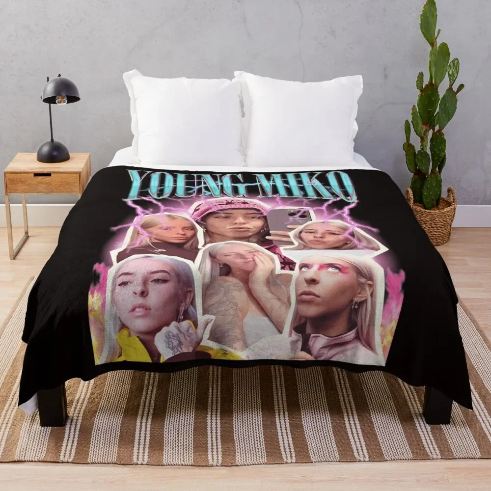 

148 Young Miko Vintage Retro Design Throw Blanket Cozy Throw Blanket for Bed Sofa Chair