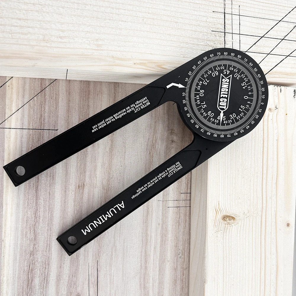 Imagem -03 - Mitra Saw Transferidor Angle Finder Precisão Laser Escalas Gravadas Gauge Canto Carpintaria Polegada Profissional