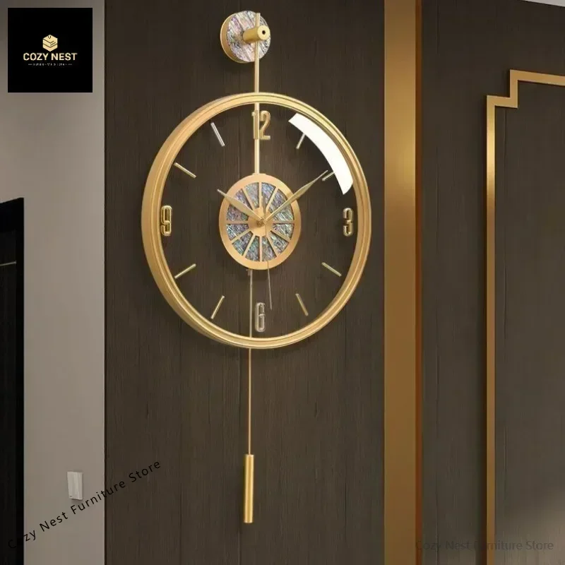 Alloy Case Modern Luxury Wall Clocks Living Room Aesthetic Silent Quartz Wall Clocks Nordic Creative Bedroom Home Decorations