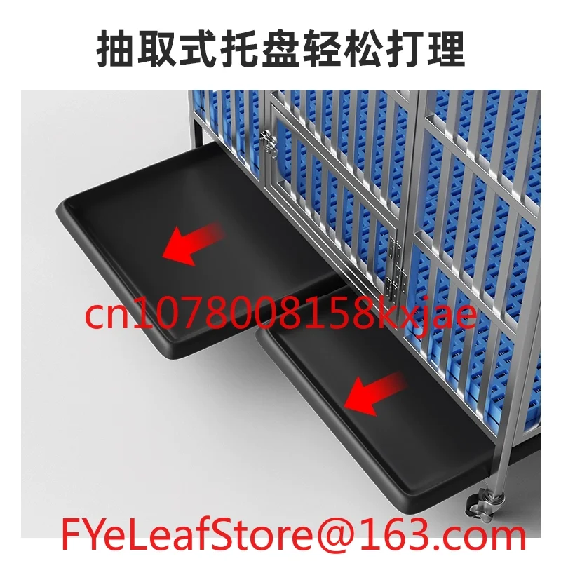 Stainless Steel Dog Cage Large And Medium-sized Dog Cage Indoor Small Folding With Toilet Outdoor Golden Retriever