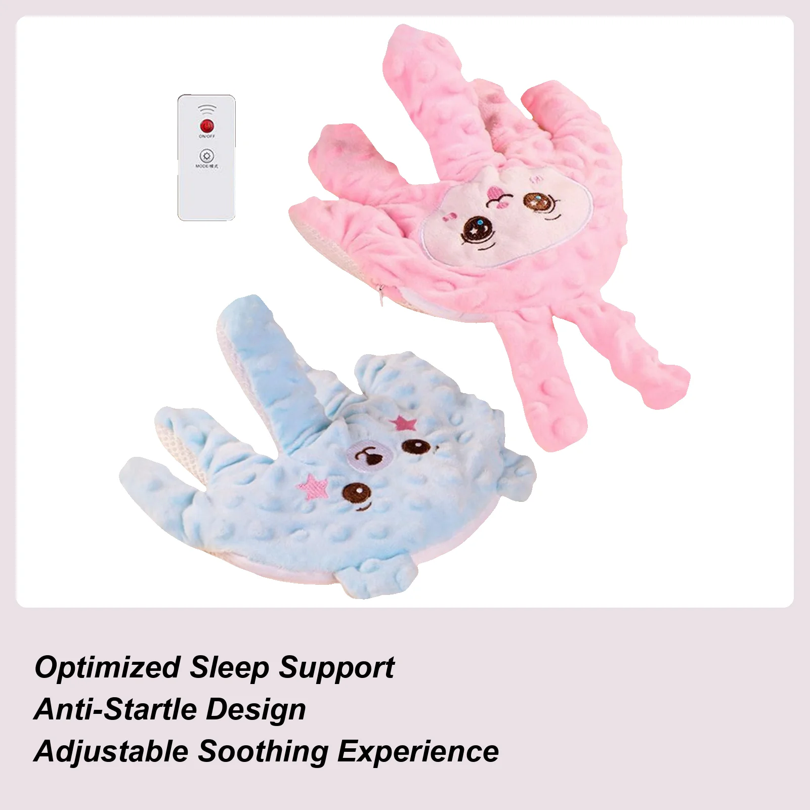 Palmo lenitivo per bambini per dormire Giocattolo automatico per accarezzare il bambino Giocattolo per accarezzare la prevenzione dei morbidi con telecomando per la scuola materna dei nuovi genitori