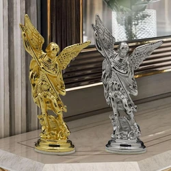 Saint Michael Archangel Figurine, Sacred Angel Michael's  Sculpture, Zinc Alloy Statue for Home Desk Decor