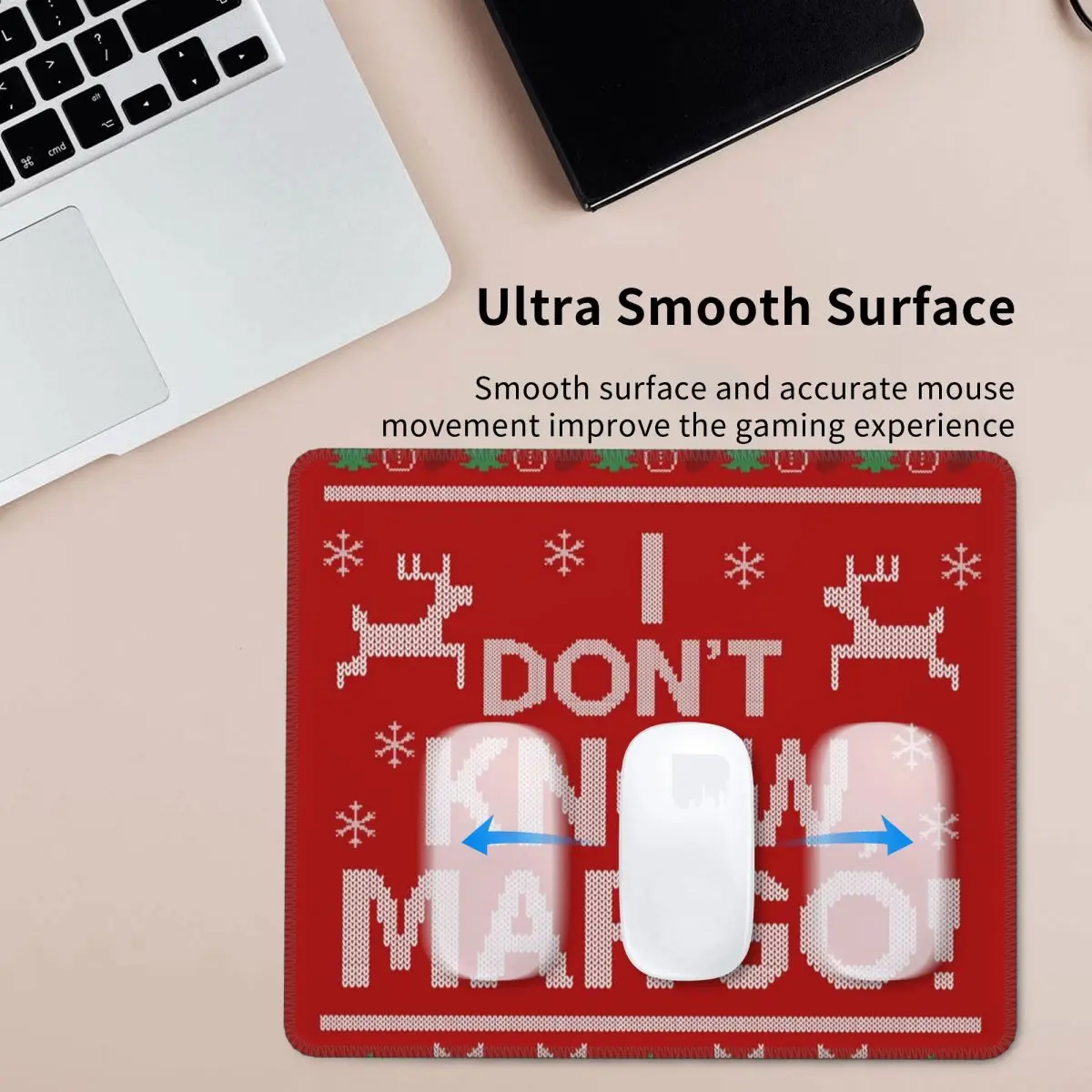Férias de natal eu não sabe margo mouse pad teclado de computador tapete de mouse para jogos tapete de mesa de escritório