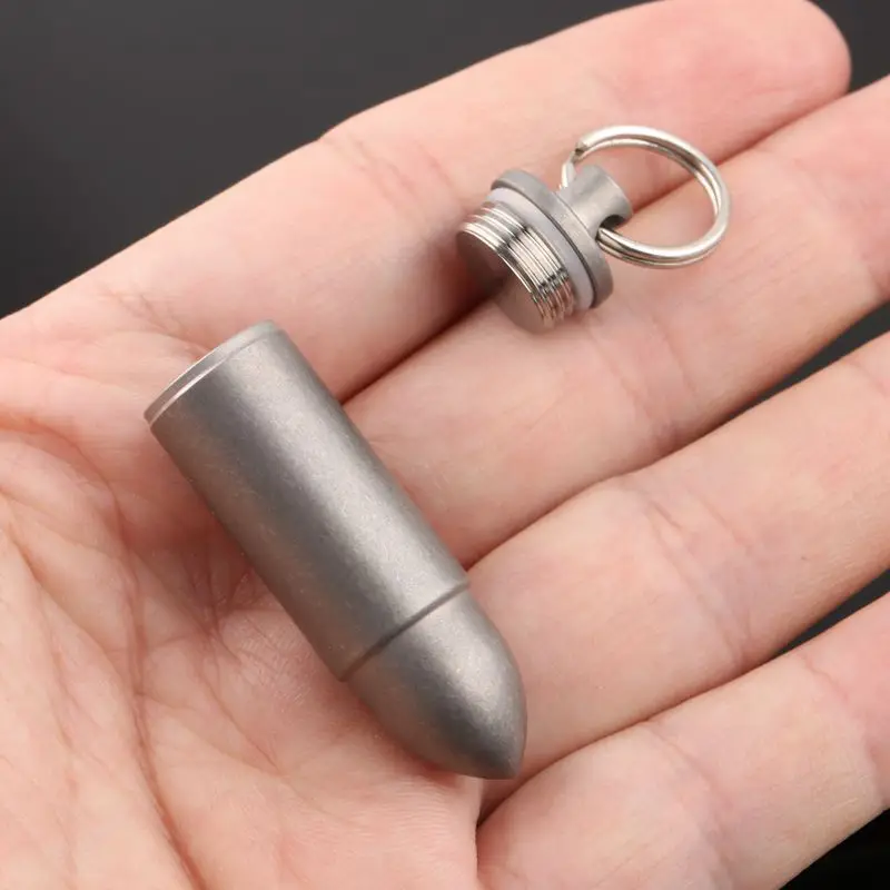 Pure Titanium Waterproof Warehouse Mini Portable Light Avoiding Bullet Shape Corrosion Resistant Creative Emergency Medicine Box