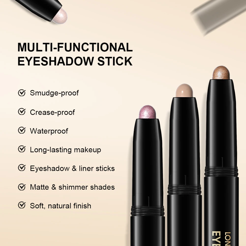 Eyeshadow Liner Sticks Matte & Shimmer Waterproof Metallic Glitter Eye Shadow Highlighter Pencil Eyeshadow Natural Cosmetics image 5