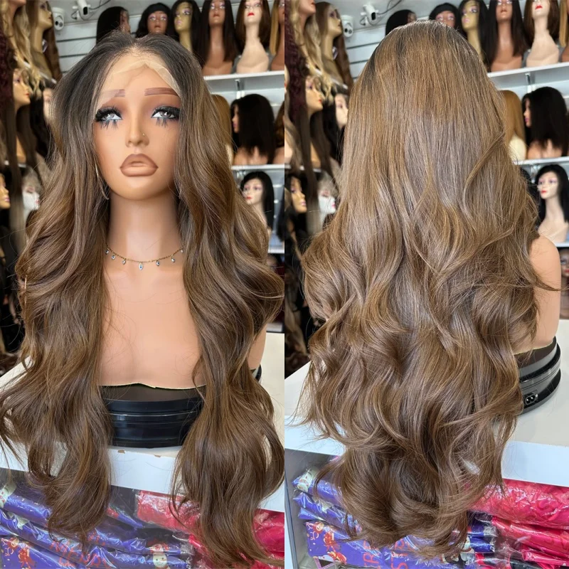 

Свободная часть Ombre Шоколадно-коричневые мелирование Бесклеевые парики для чернокожих женщин Синтетические волосы Балаяж Для начинающих Парики для вечеринок